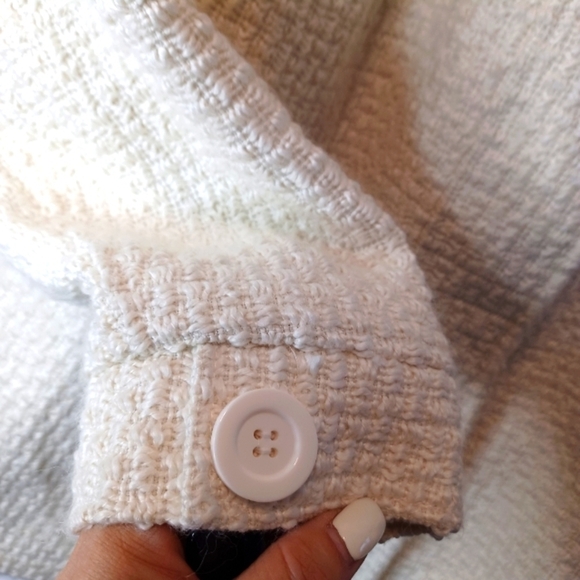 LANE Bryant Wool Blend High Collar Women's Jacket in Cream - Picture 5 of 11